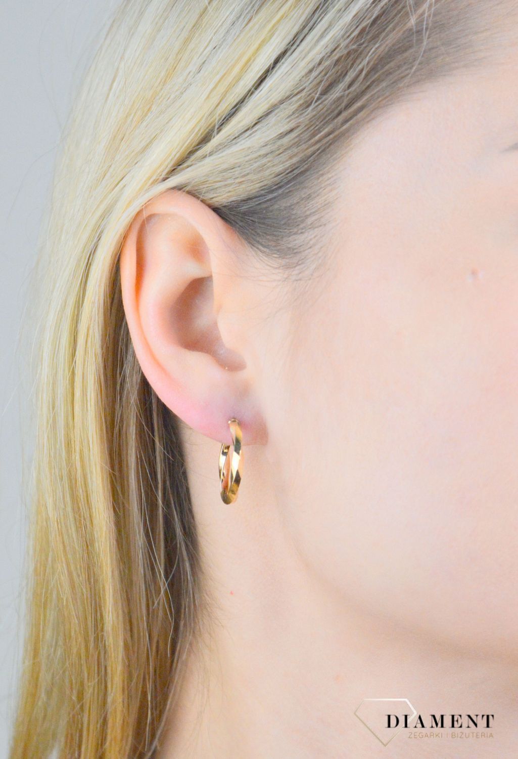 Kolczyki złote koła skręcone próba 375, KL 9060 375.jpg